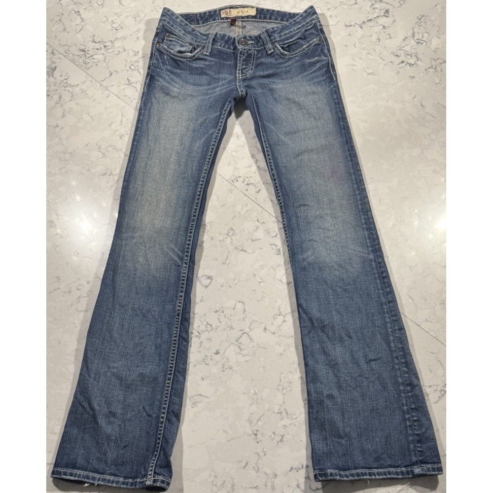 BKE Stella Bootcut Jeans Womens 25x33.5 Blue Medium Wash Slim Fit Stretch Denim